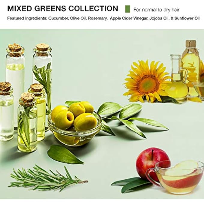 Mop - MIXED GREENS LEAVE-IN CONDITIONER - FOR ALL HAIR TYPES - ELIMINATES TANGLES & FRIZZ - PROTECTS/STRENGTHENS -ADDS MOISTURE & SHINE - FOR DAMAGE FROM HEAT, STRESS, SUN & POLLUTANTS - 5.1 OZ - Image 3